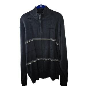 Men's Oscar De La Renta 1/4 Zip Gray Sweater Size XXL